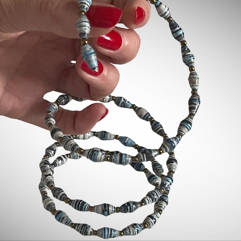Handmade Wrap Bracelet w/Goldtone beads